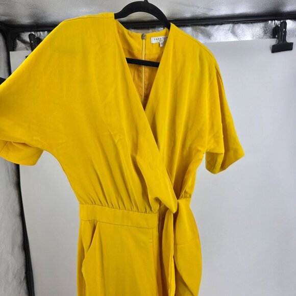 Trina Turk Womens Yellow Belted Wrap Jumpsuit Size 2 Polyester - Picture 10 of 16